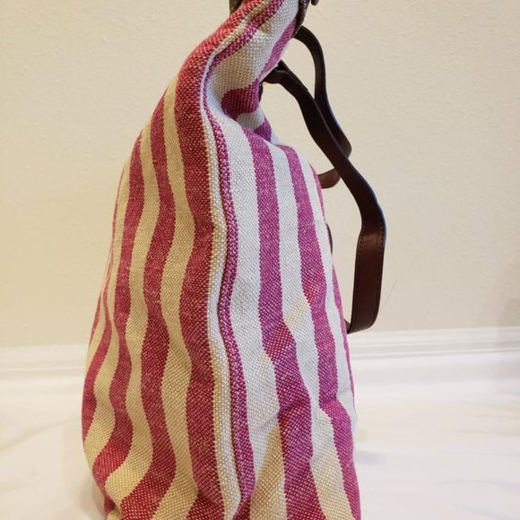 Vintage Juicy Couture Pink and White Stripe Tote - Picture 2 of 4